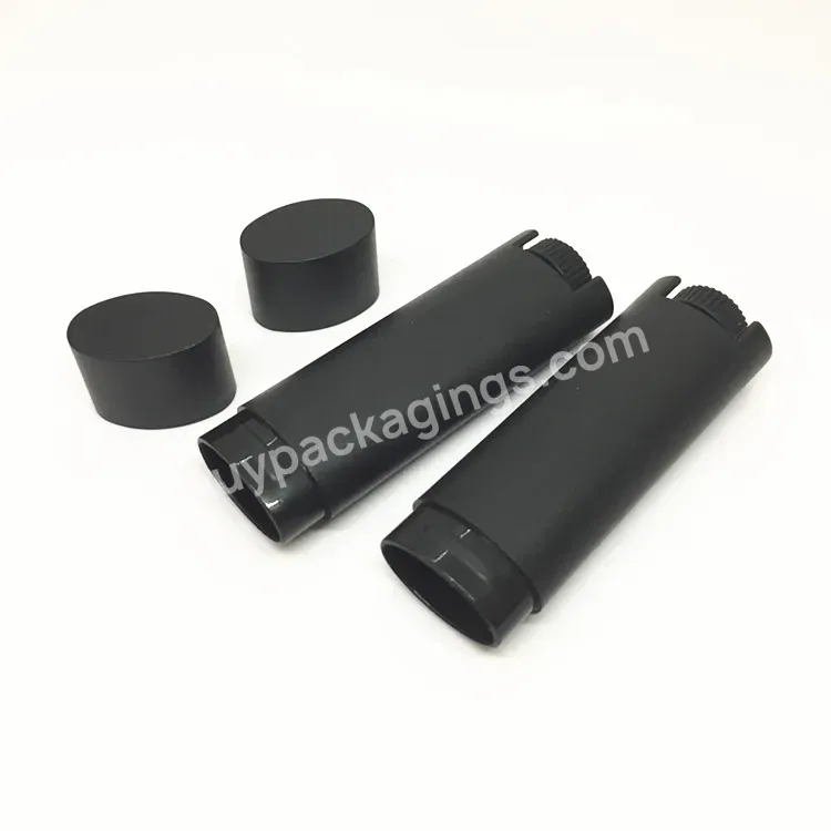 Oval Matte Black Small Empty Pp Plastic Lip Balm Tube 5g