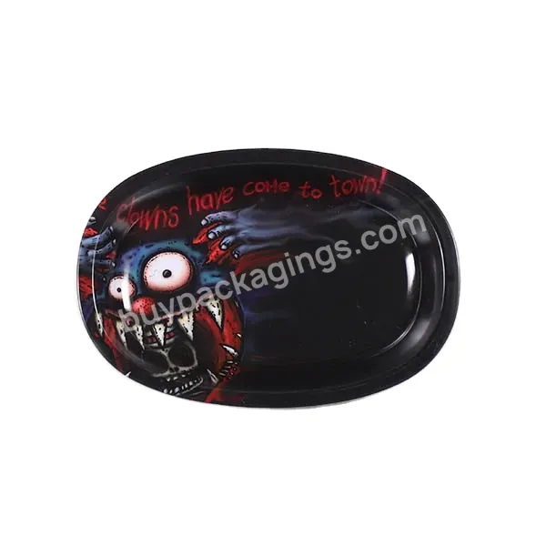 Oval Metal Cute Smoking Rolling Tray Tin Food Serving