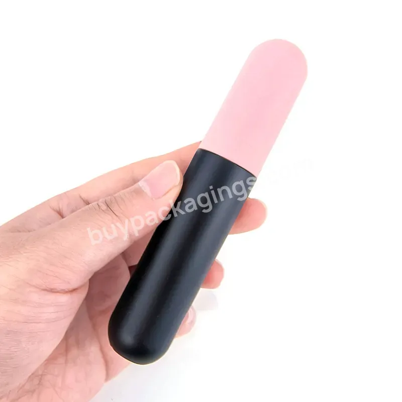 Oval Shape Pink Matte Mascara Tubes For Cosmetics Empty Mascara Tubes With Brush Capsule Shape Lipgloss Tube