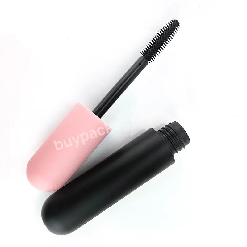 Oval Shape Pink Matte Mascara Tubes For Cosmetics Empty Mascara Tubes With Brush Capsule Shape Lipgloss Tube