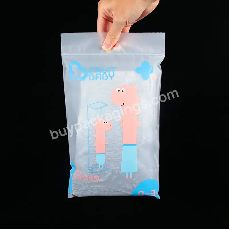 Own Logo Printed Eco-friendly Ziplock Bag Socks Packaging Frosted Transparent Resealable Plastic Bags Recyclable