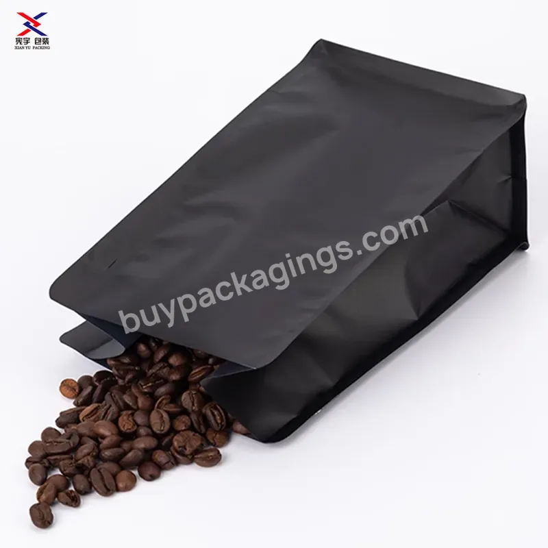 Packaging Bags With Your Own Logo Resealable 250g Matt Flat Bottom Red Aluminum Foil Pack Coffee Bag