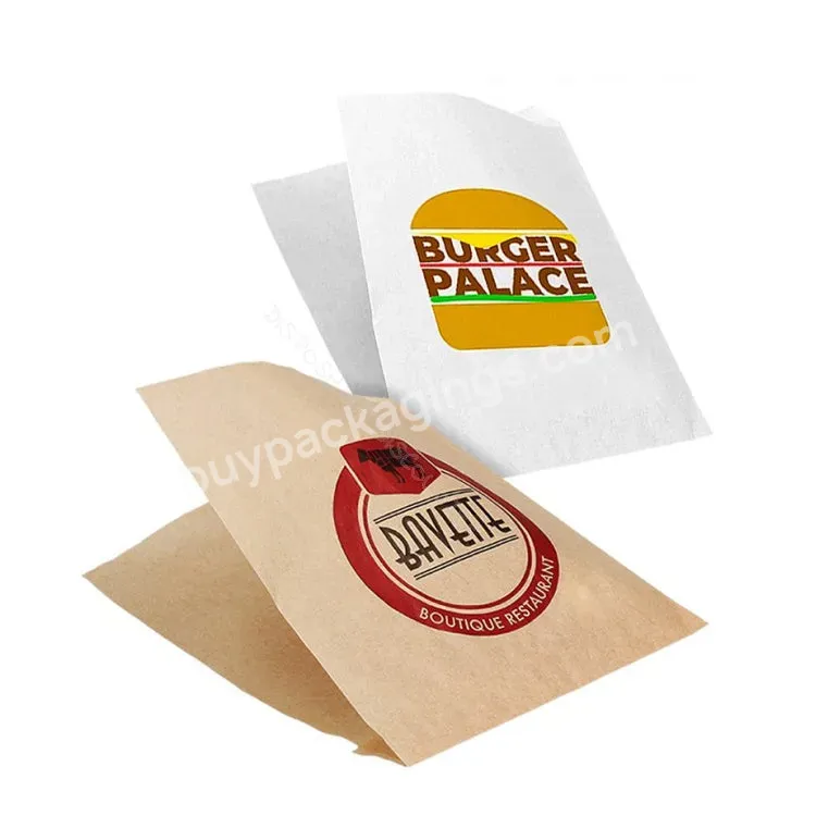 Packaging Factory Free Design Logo Oil Proof Bread Hamburger Fried Food Greaseproof Kraft Paper Packaging For Food