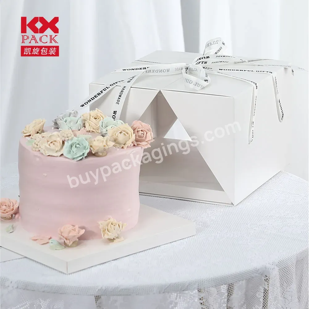 Paper Cake Box For Cookies Bakery Packaging With Transparent Clear Plastic Box Cakes Pastry Cookie Packaging Box