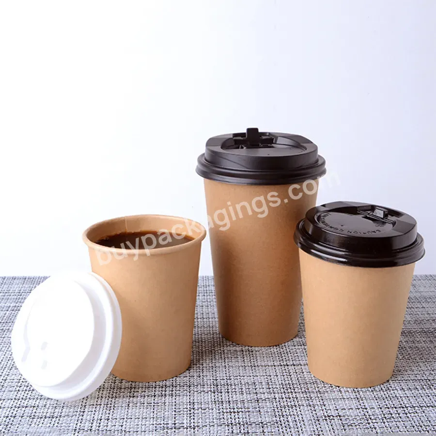 Paper Cup With Logo Print Disposable Coffee Cups With Lids White Card Cups Wholesale