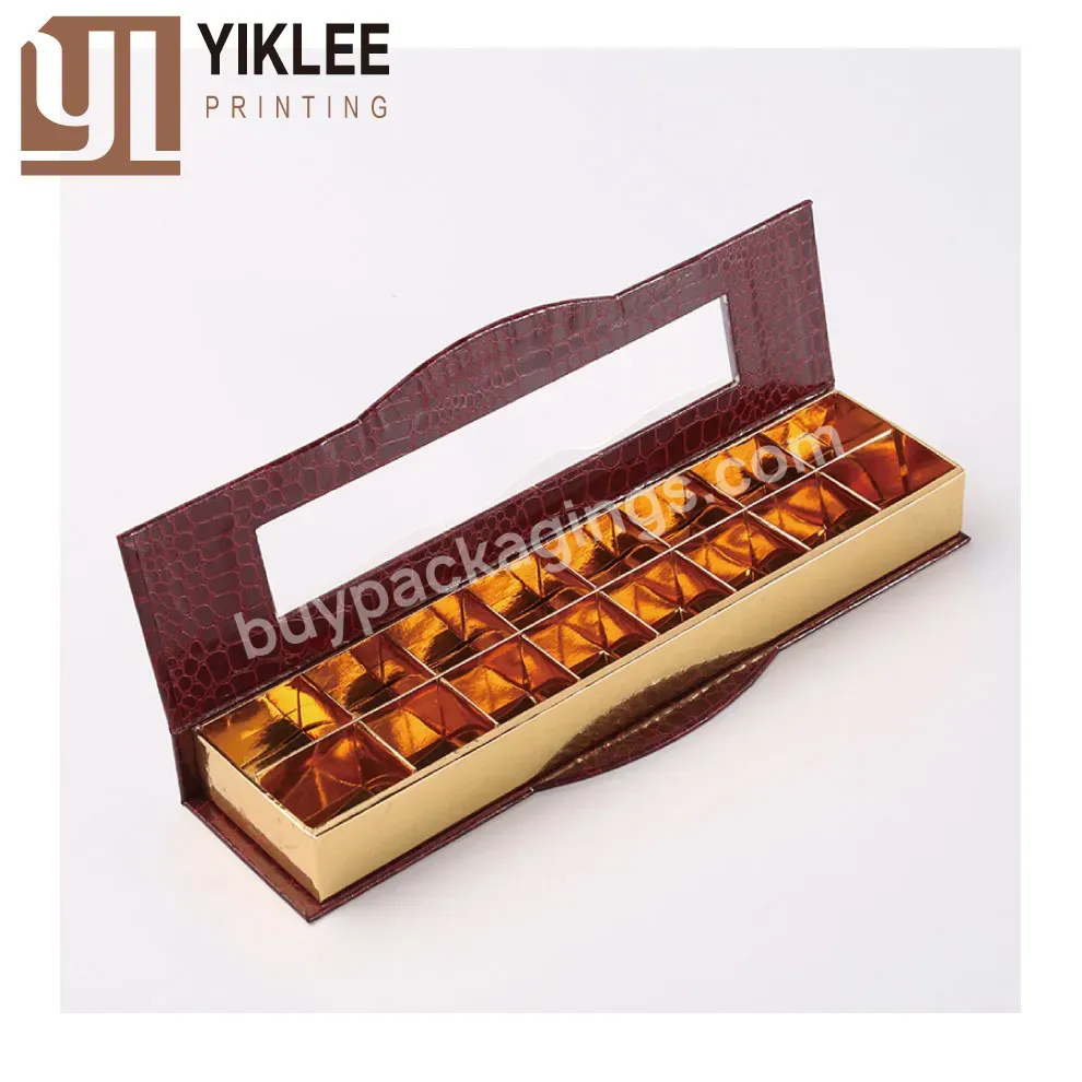 Paper Divider Empty Chocolate Gift Packing Box With Clear Lid