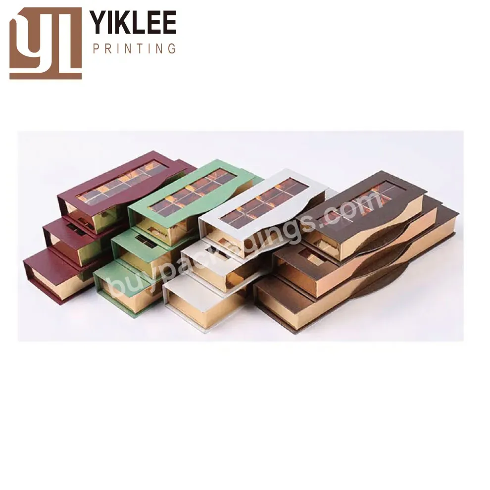 Paper Divider Empty Chocolate Gift Packing Box With Clear Lid