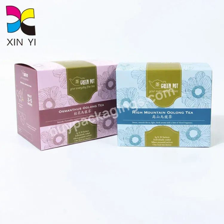 Paper Foldable Tea Bags Gift Packaging Box With Logo Printing