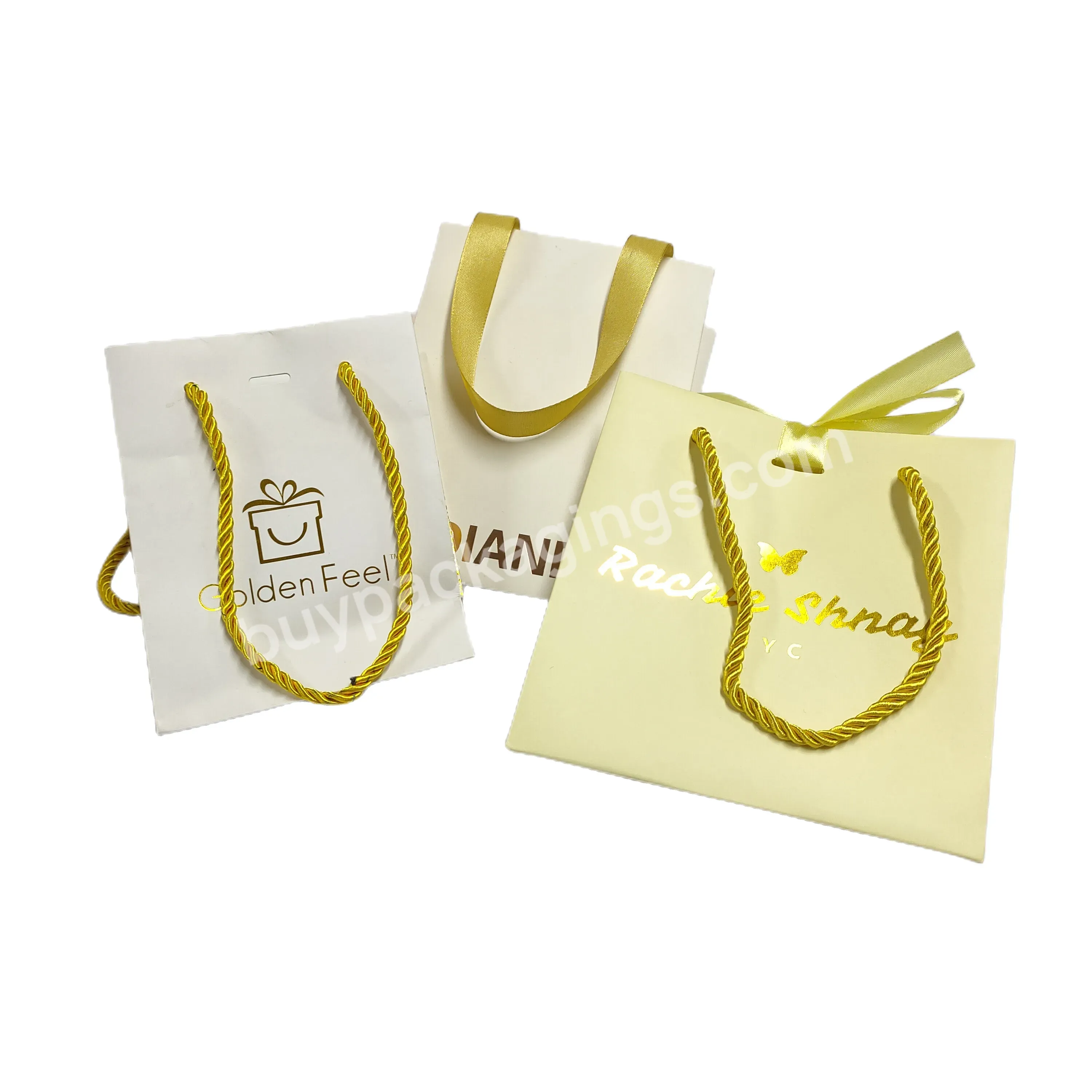 Paper Handbags Wholesale Price Custom Bronzing Brand Logo For Gift Packaging