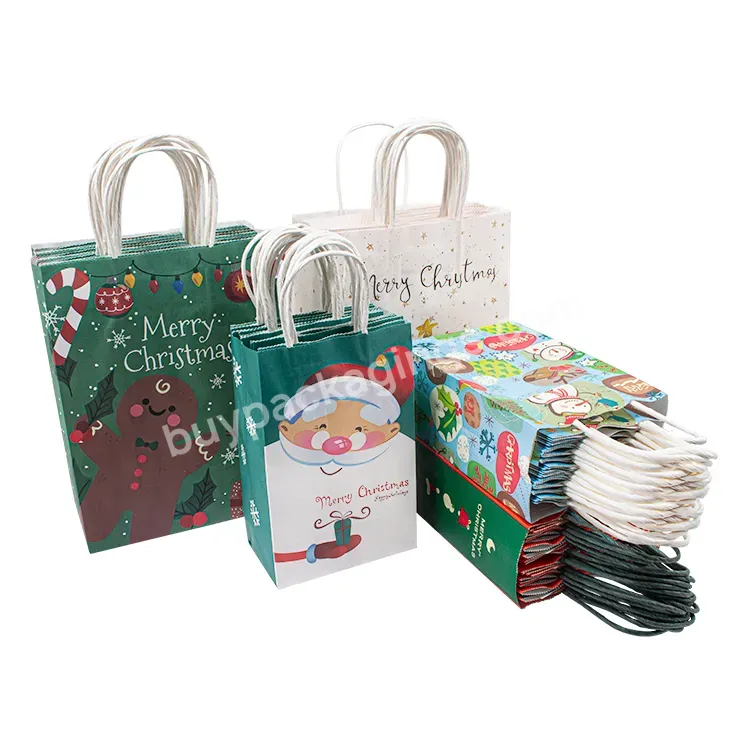Paper Material And Recyclable,Recyclable Packing Feature Christmas Gift Bag