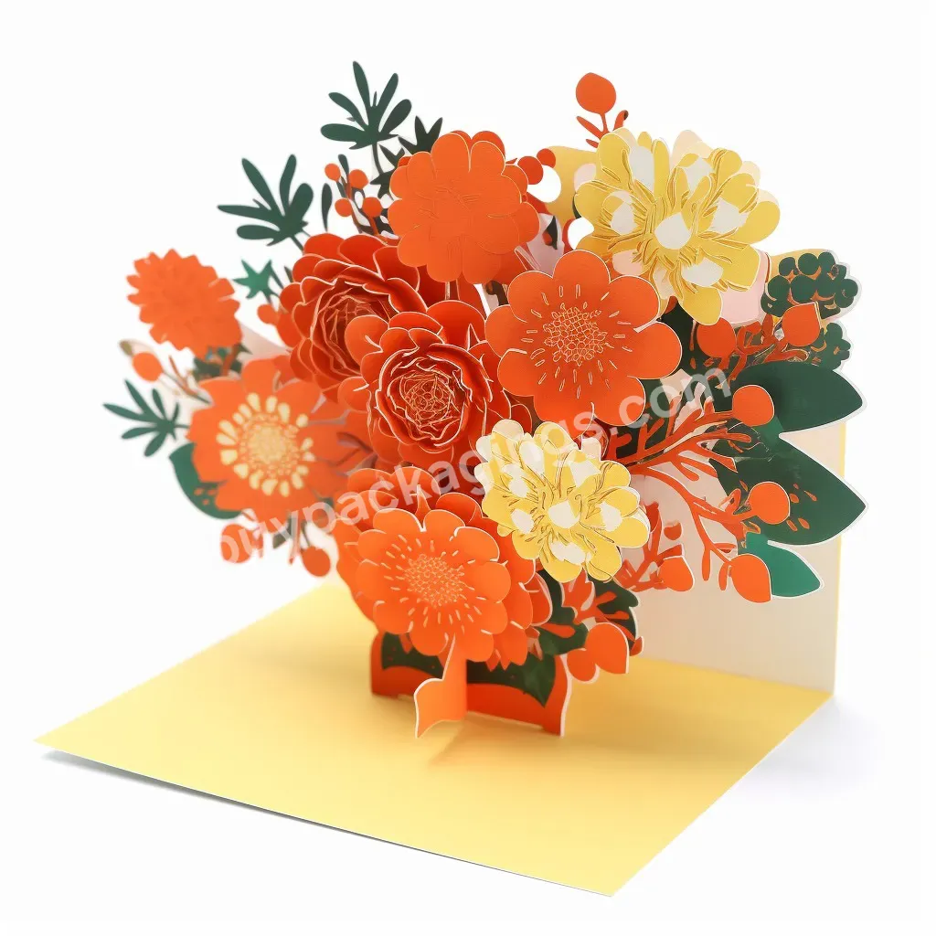 Paper Pop Up Cards Forever Flower Bouquet 3d Popup Greeting Cards With Note Card And Envelope For Monther'day - Buy Paper Love Floral Arrangement Pop Up Card Handmade Mother's Day Wedding Thank You 3d Popup Greeting Cards,Custom Greeting Card 3d Pop