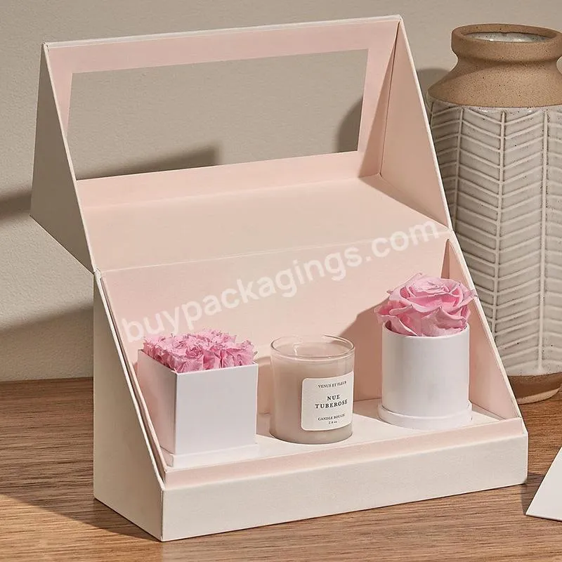 Paper Round Cylinder Flower Gift Packaging Box Wholesale Round Gift Box With Handle