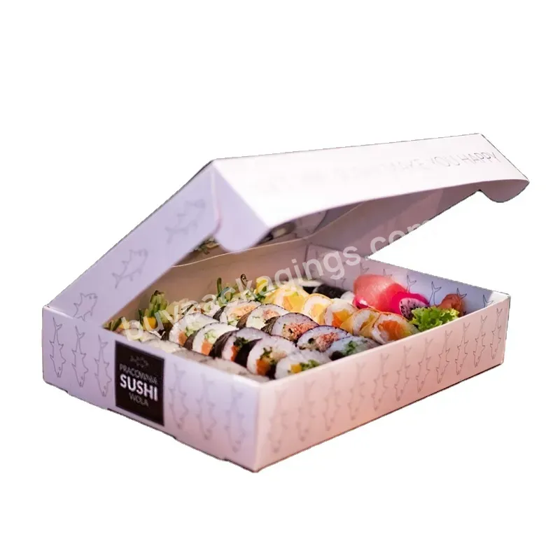 Paper Sushi Box Custom Logo Eco Friendly Recyclable Bio-gradeable Togo Takeaway White Cardboard Paper Sushi Box