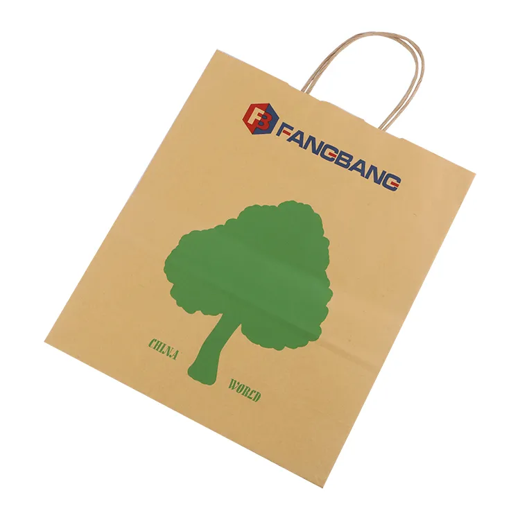 Paper Twist Drawstring Gift Bags Shopping Kraft Paper Bags With Logo Print Packaging Thing