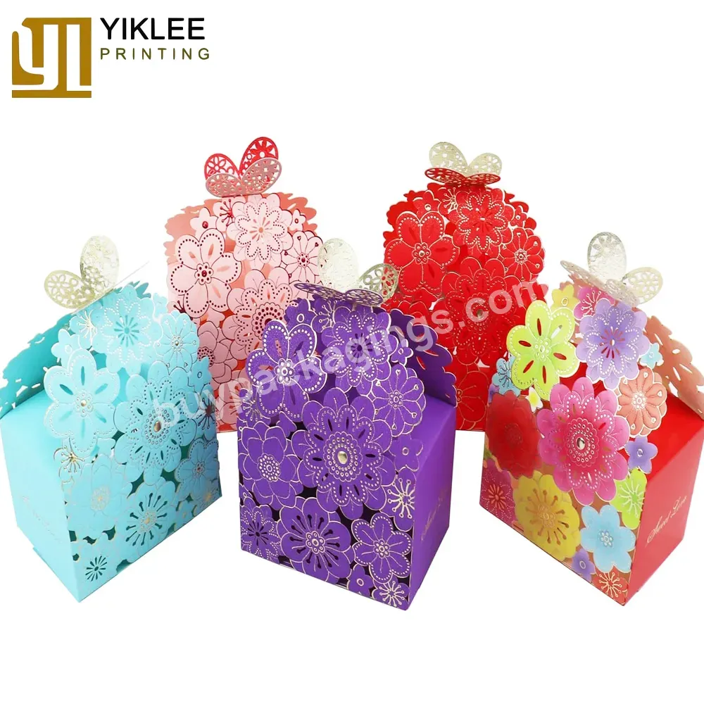 Party Supplies Flower Butterfly Hollow Candy Box Romantic Wedding Favors Cute Chocolate Cook Gift Box Wedding Bridal Birthday