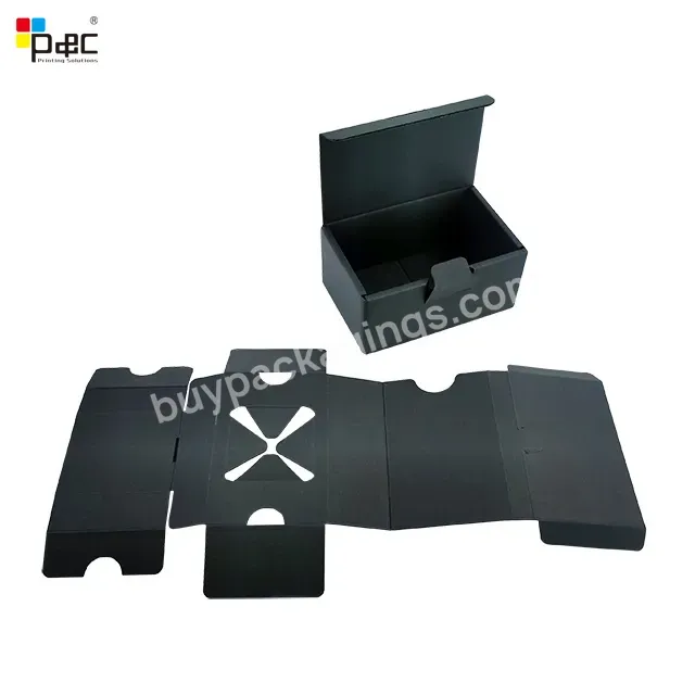 P&c Custom High Quality Paper Black Square Luxury Packaging Gift Box With Paper Handle