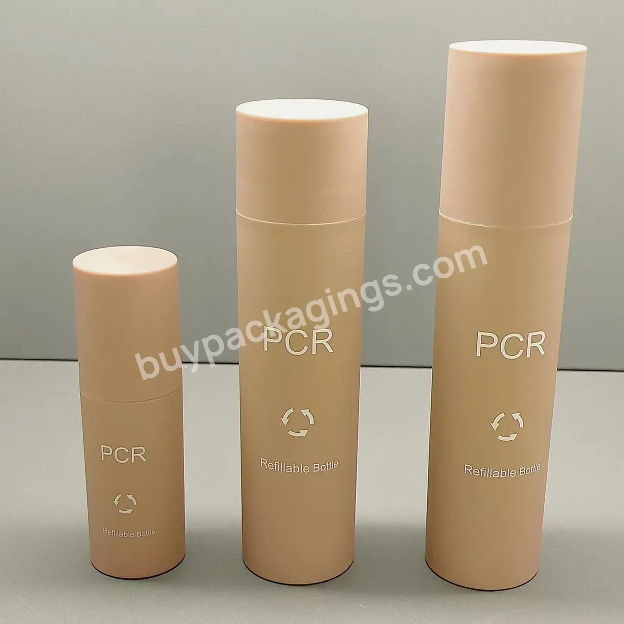 Pcr Pp Eco Friendly Plastic Refillable Lotion Bottle And Jar Set Soft Touch Plastic Serum Bottles 15/30/60/100/120ml