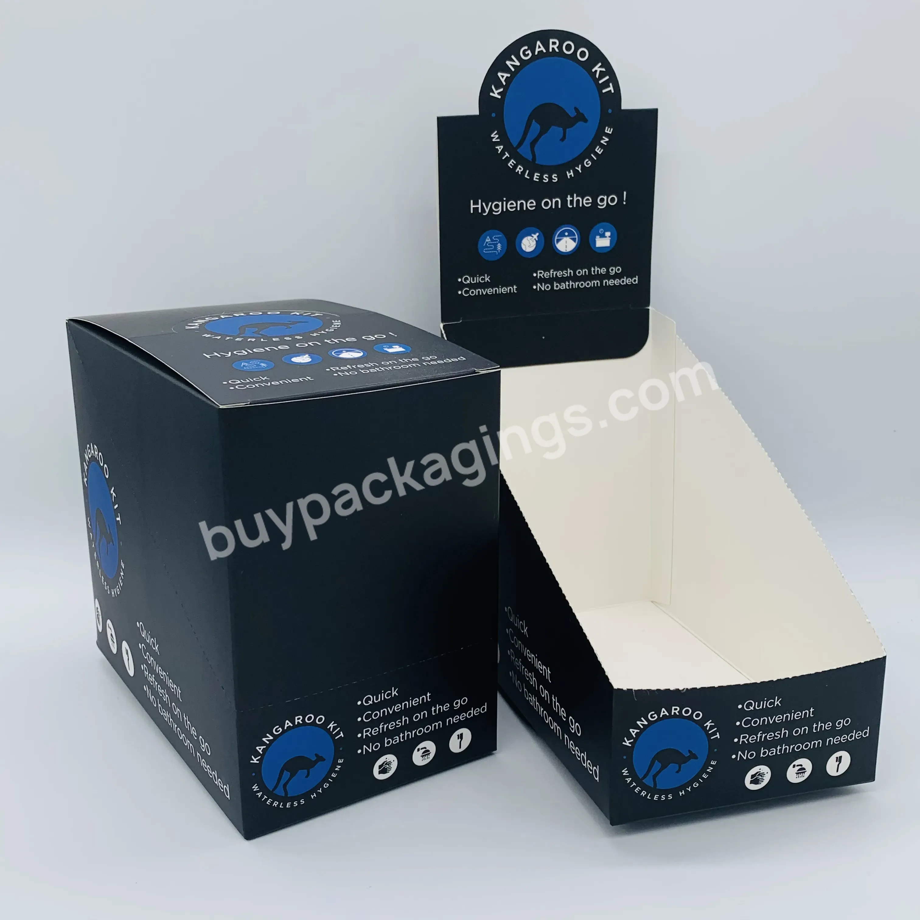 Pdq Popup Folding Blank Tray Storage Cardboard Custom Convenience Store Merchandise Counter Display Box