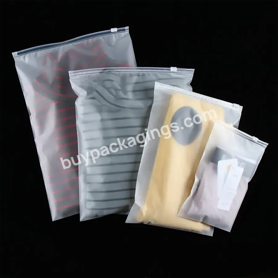 Pe Frosted Plastic Packaging Bag For Clothing Eco Friendly Recyclable Matte Zip Lock Bags For Garment