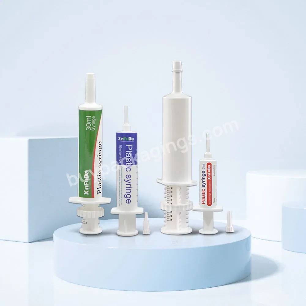 Pe Packaging 30ml Plastic Disposable Veterinary Medecines Animal Paste Gel Oral Injection Syringe From China Supplier