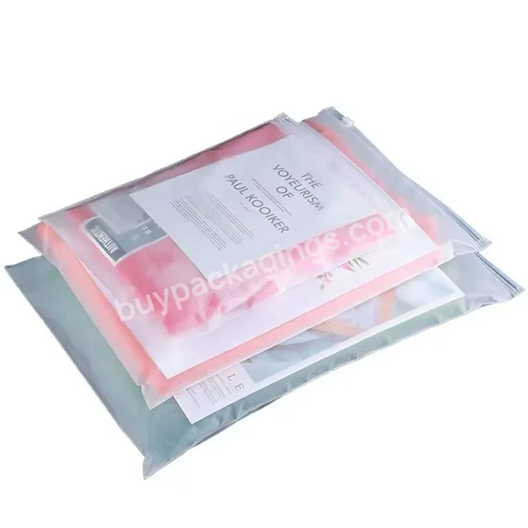 Pe Transparent Zip Plastic Packing Bag For Packing Clothes Eco Friendly Zipper Resealable Clothes Packaging