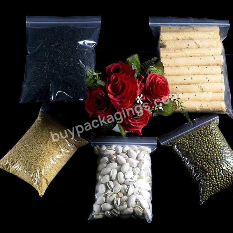 PE ziplock self sealing bags transparent thickened food sealed bone bag large small sealed bag