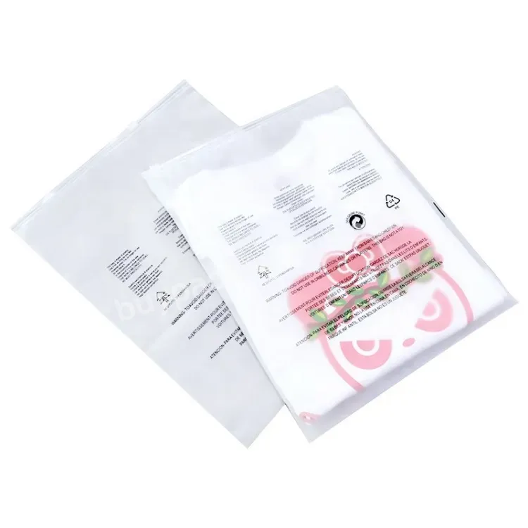 Pe Zipper Bag With Spot Warning,Dust-proof & Moisture-proof Clothing Packaging Bag Transparent Plastic Seal Self Sealing Bag