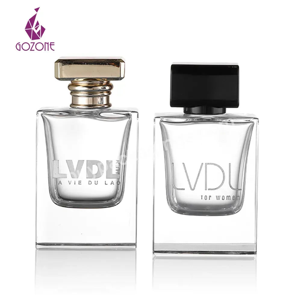 Perfume Atomizer Square Glass A Bottle Of Perfume 50 Ml Clear Case Polished Empty Perfume Bottle