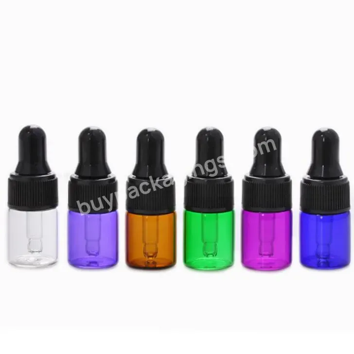 Perfume Bottle 1 Ml 2 Ml 3 Ml Clear Green Blue Purple Amber Pink Dropper Bottle