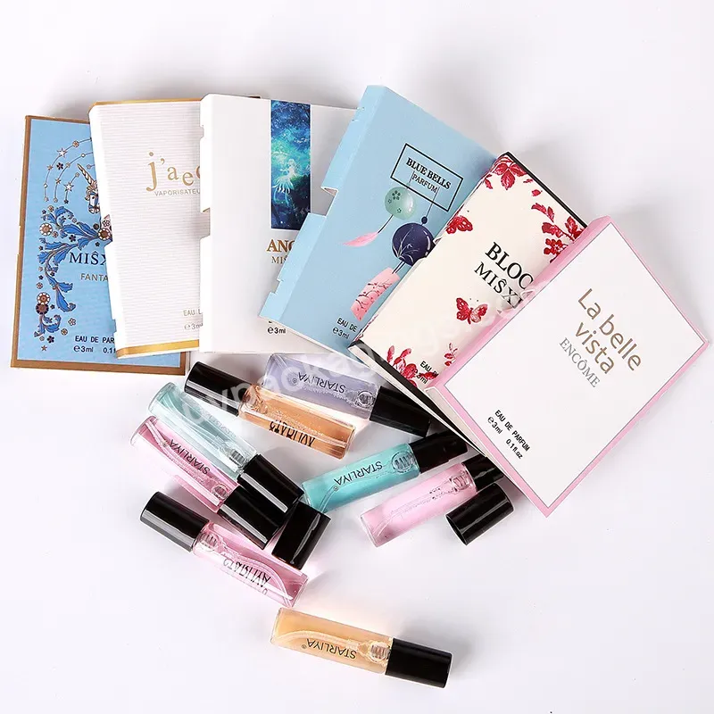 Perfume Cosmetics Sample Packaging Folding Card 2ml 3ml Holding Card Customized Printing Vial Card