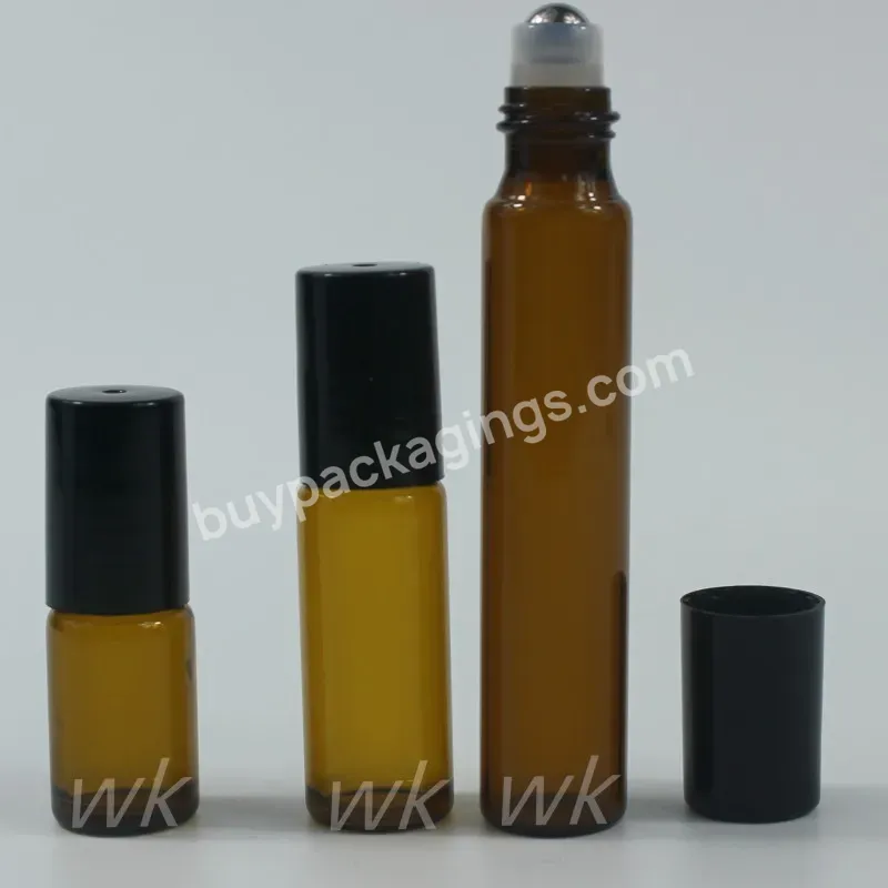 Perfume Essential Oil Roller Bottle 3ml 5ml 9ml Glass Roll On Bottle With Plastic Lid And Rollers