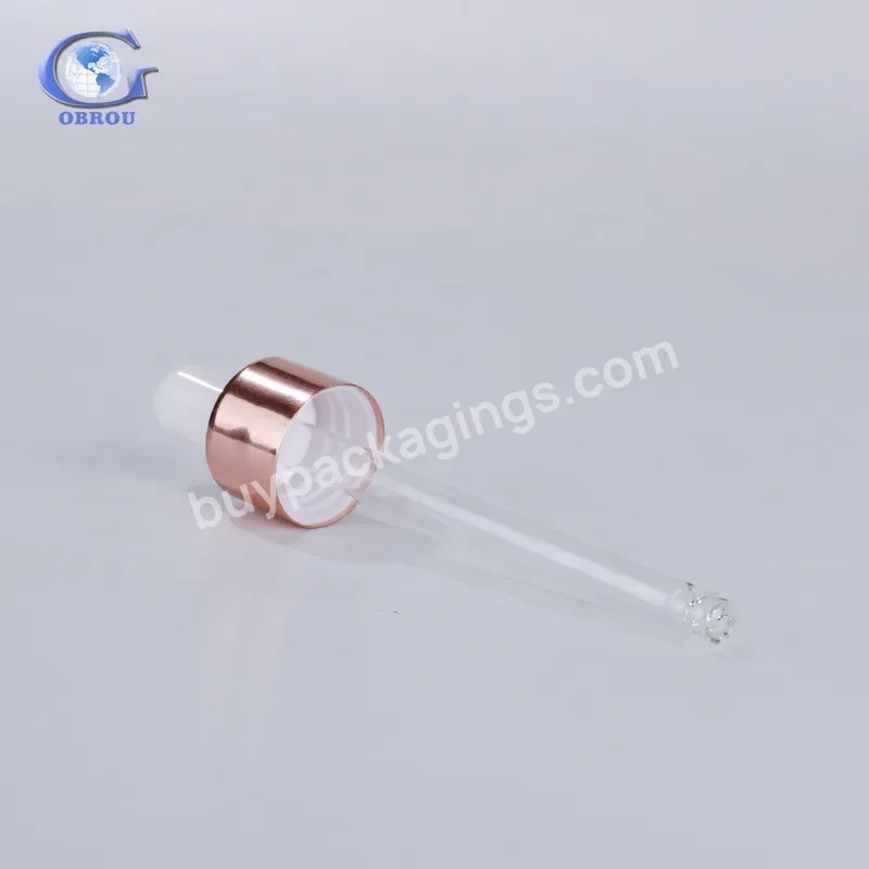 Perfume Serum Bottles 30ml 50ml 100ml Transparent Glass Dropper Bottle With Rose Gold Screw Lid For Essential Oil In Stock