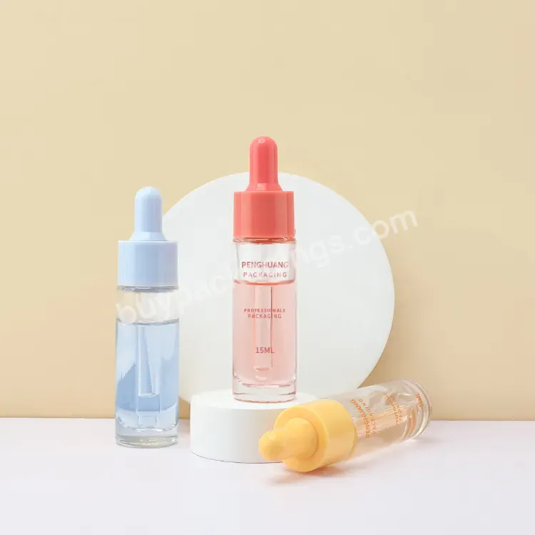 Personal Care Cylinder Face Serum Bottle 15ml Anti Aging Serum Essential Oil Dropper Bottle - Buy 15 Ml Serum Bottle,Glass Serum Bottle,Glass Packaging Dropper Bottle.