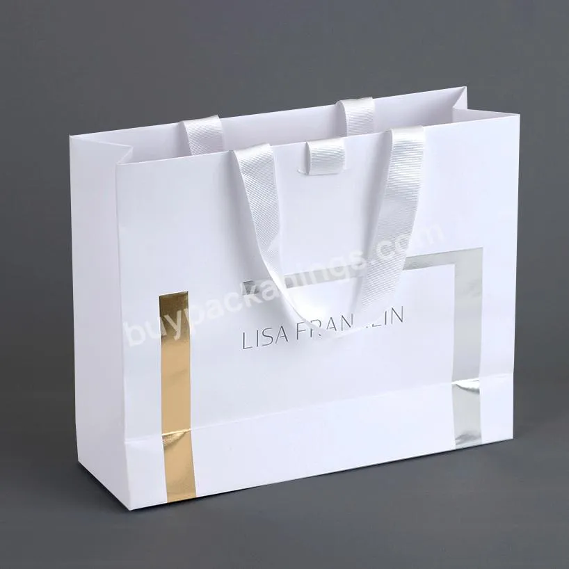 Personalised Custom Pepar Packaging Hologram Paper Bags For Clothing Store