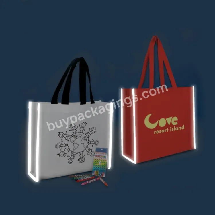 Personalised Digital Print Reuse Sustainable Re-usable Strong Shiny Light Reflective Non Woven Shopping Tote Bag