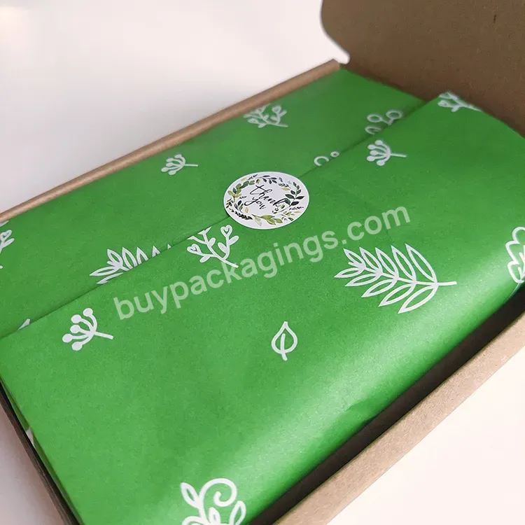 Personalized 10 Lb Green Custom Gift Wrap Tissue Paper Custom Logo Wrapping Paper Acid Free Tissue Paper