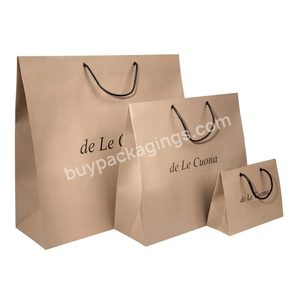 Personalized  Branded Logo Luxury Craft Paper Jewelry Packaging Gift Shopping Bag Paperbag