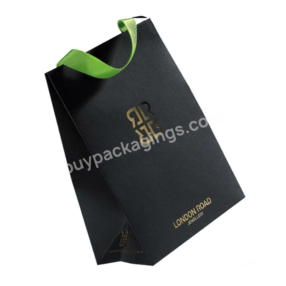 Personalized  Branded Logo Luxury Craft Paper Jewelry Packaging Gift Shopping Bag Paperbag