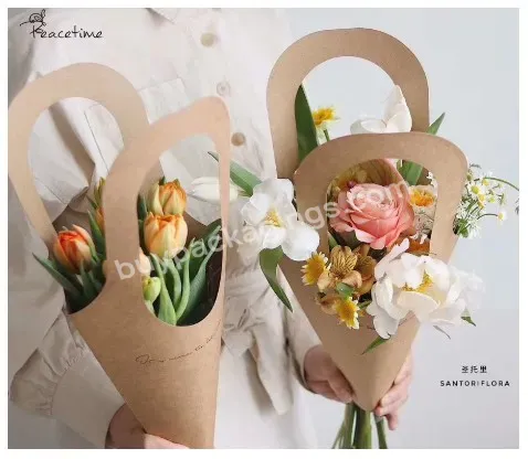 Personalized Creative Design Gift Bouquet Flower Carrier Packing Paper Bag