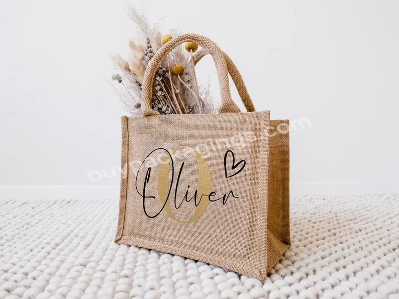 Personalized Jute Bag For Mom Mother's Day Bridesmaid Custom Beach Jute Tote Bag Bride Bag