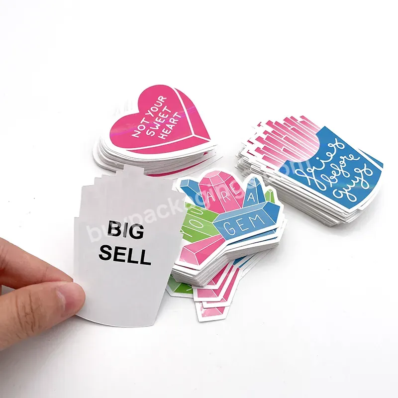 Personalized Logo Matte Die Cut Sticker Custom Vinyl Back Print Glitter Die Cut Waterproof Stickers