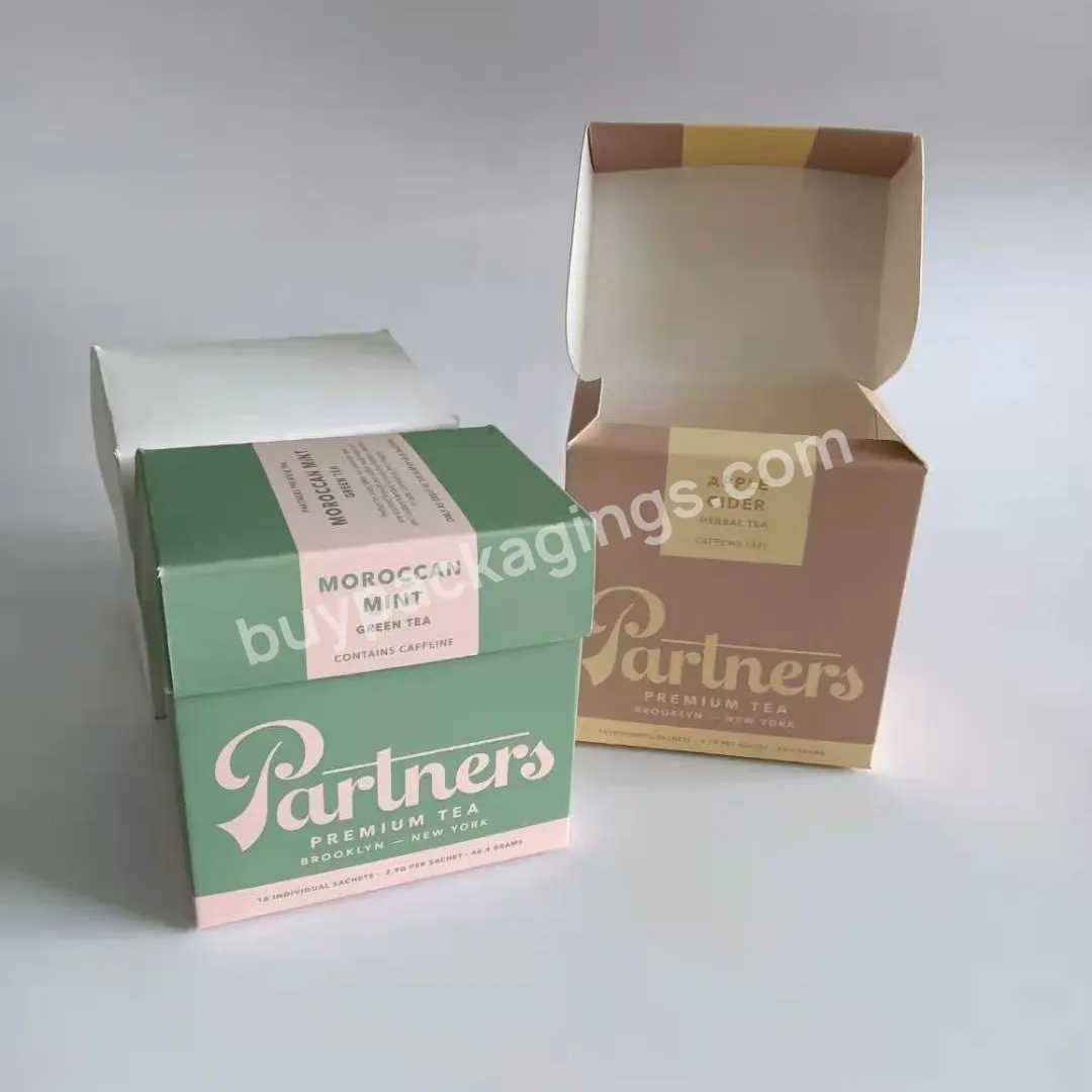 Personalized Paperboard Luxury Coffee Tea Packaging Box Custom Logo Small Tea Bag Gift Packing Cardboard Paper Tea Box