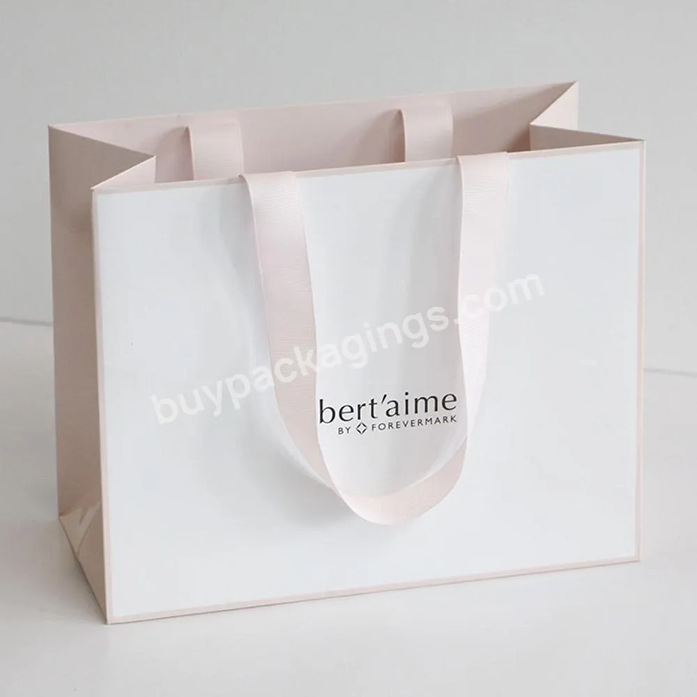 Personlized Logo Eco White Paper Clothing Jewelry Packaging Gift Shopping Bag Shoppingbag