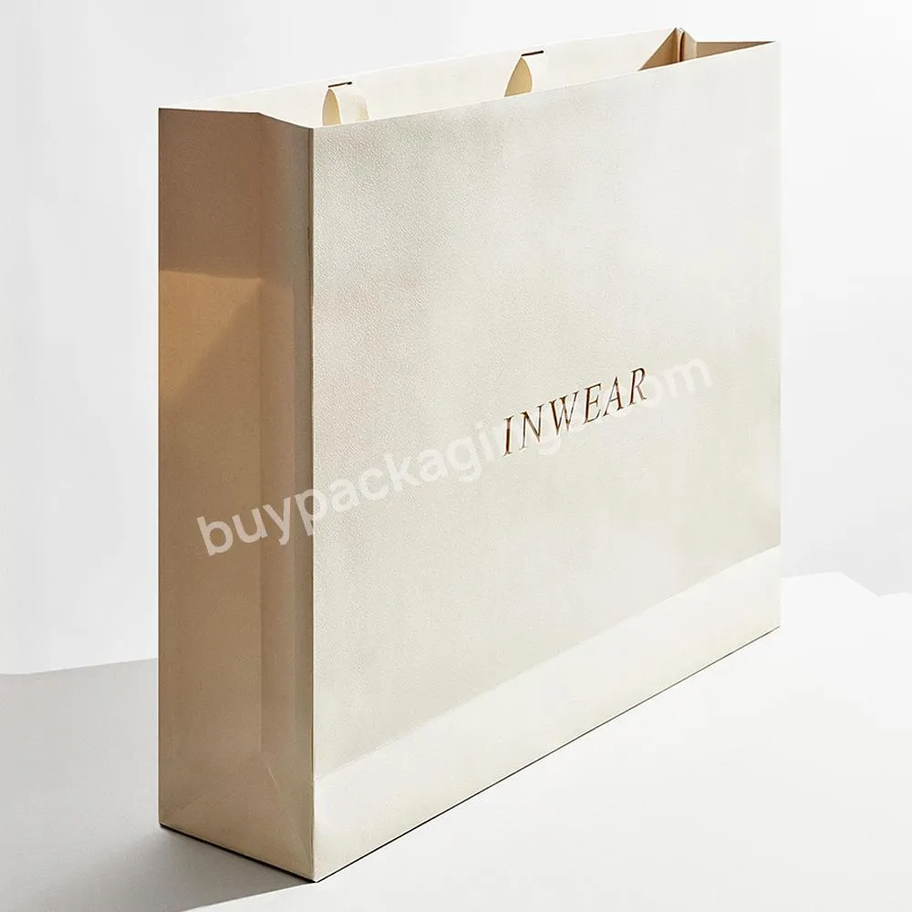 Personlized Logo Eco White Paper Clothing Jewelry Packaging Gift Shopping Bag Shoppingbag