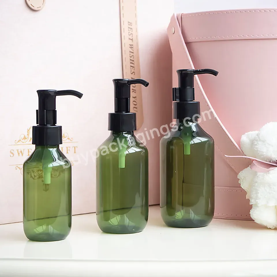 Pet 100ml 200ml 300ml 400ml 500ml Cosmetic Plastic Amber Green Shower Gel Lotion Shampoo Bottle