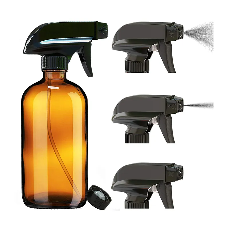 Pet 300ml 500ml 250ml 100ml 200ml empty brown amber plastic home fine mist room alcohol trigger spray bottle