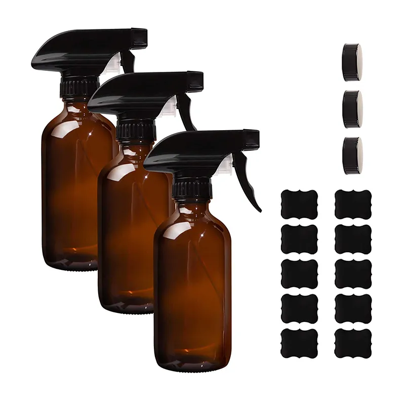 Pet 300ml 500ml 250ml 100ml 200ml empty brown amber plastic home fine mist room alcohol trigger spray bottle