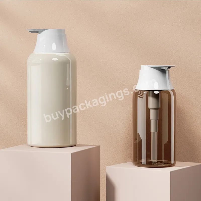 Pet 300ml Unique Lotion Pump Head Shampoo Lotion Bottle 500ml Cylindrical Shampoo Shower Gel Lotion Bottle