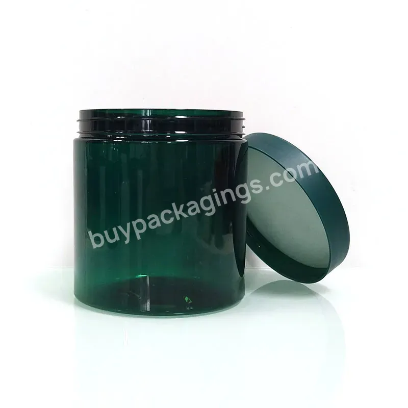 Pet 80ml 200ml 250 500 Ml Plastic Cosmetic Jar Dark Green Empty Body Lotion Scrub Moist Facial Cream Makeup Jars