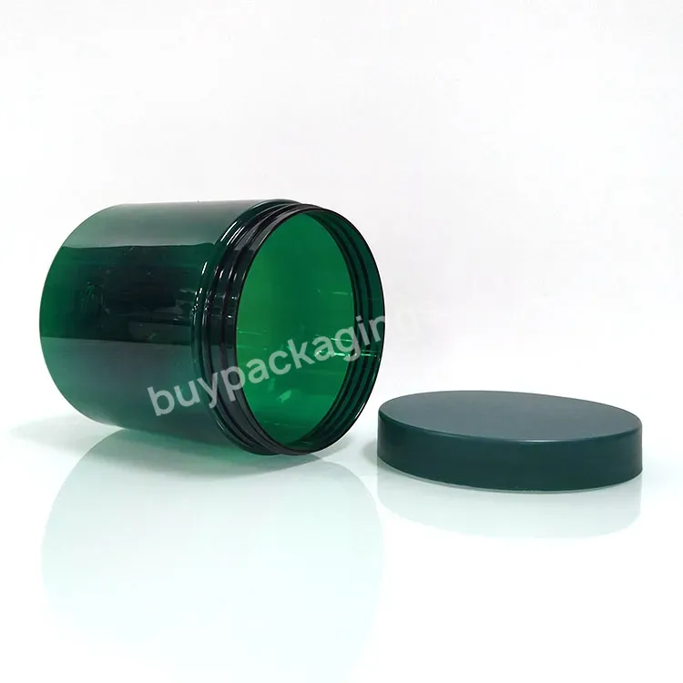 Pet 80ml 200ml 250 500 Ml Plastic Cosmetic Jar Dark Green Empty Body Lotion Scrub Moist Facial Cream Makeup Jars